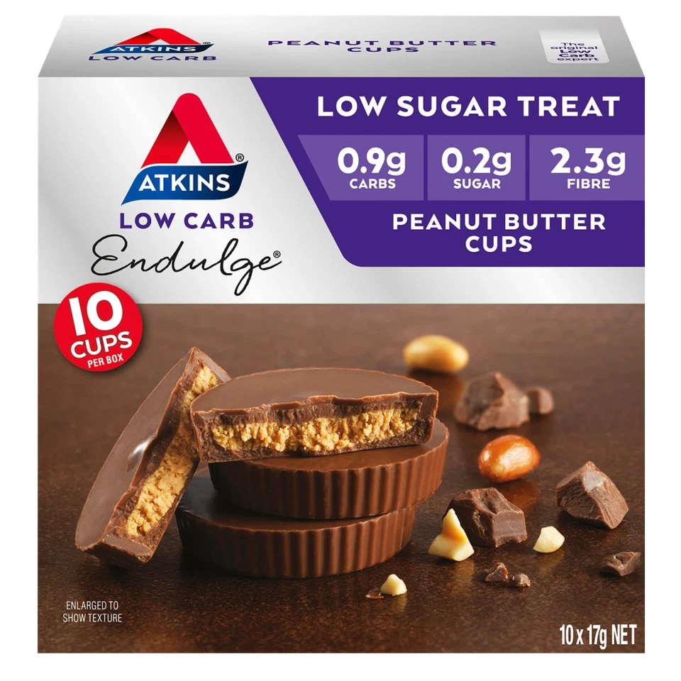 Atkins Peanut Butter Cups 10 x 17g Low Carb Endulge NET 170g - Image 1 of 1