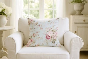 Floral French Country Outdoor Pillow – Water-Repellent Decorative Cushion - Picture 1 of 5