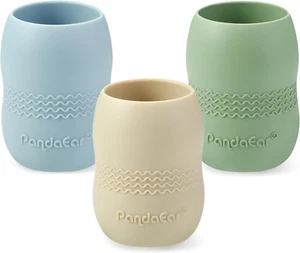Pandaear 3 Pack 100% Tiny Silicone Drinking Training Cup for Baby and Toddler... - Picture 1 of 12
