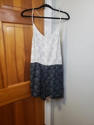 Mameluco halter Roxy blanco y negro para mujer talla M *defecto* Foto 1 de 4