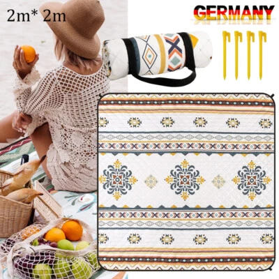 Picknickdecke XXL Campingdecke Reisedecke Stranddecke Picknick Isoliert 200x200 - Bild 1 von 4