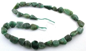 Green Emerald Polished Crystal Nugget Beads 16 Inch Strand ECBS45/71423 - Picture 1 of 2