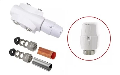 Mittelanschluss Set Multiblock  Eck Durchgang Badheizkörper Kupfer Edelstahl 15 - Bild 1 von 4