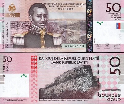 Haití 50 Gourdes 2004, UNC, Conmemorativo, P-274a, Prefijo A Foto 1 de 3