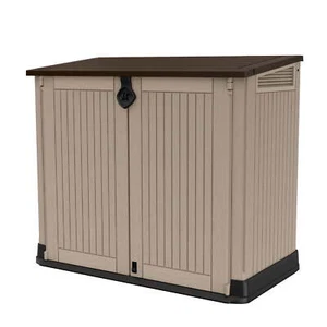 All-Weather Plastic Outdoor Storage Garden Pool Garbage Shed Box 30-Cu Ft Resin - Picture 1 of 12