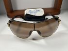 Maui Jim Maka Gold & Black MJ 513-16 Shield Sunglasses HCL Bronze Polarized Lens