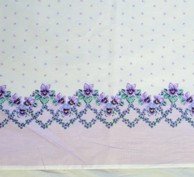 Vtg 1993 Daisy Kingdom Violet Collection Border Fabric Light Purple Floral BTY