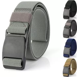 Men's Plastic Cam Buckle Nylon Canvas Tactical Belt Waistband Webbing Military - Picture 1 of 15