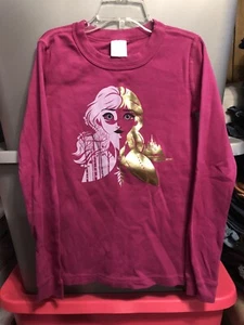 hanna andersson girls long sleeve pink Frozen II Elsa shirt size 10 - Picture 1 of 5