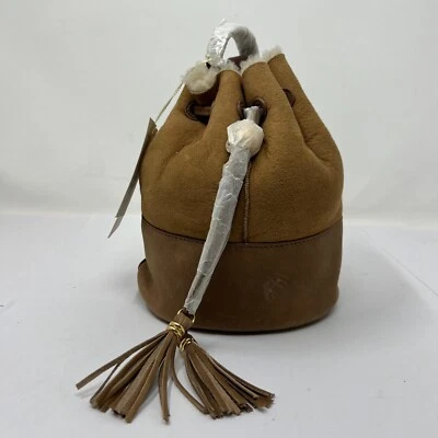 UGG Australia Brown Shoulder Bag Real Fur & Leather Small Size VTG NWT - Image 1 of 4