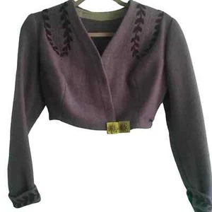antique 1940s wool pastel purple cropped jacket  - Picture 1 of 6