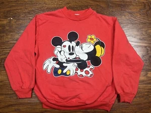 vintage mickey mouse minnie mouse sweatshirt youth medium 10/12 red i5 - Picture 1 of 8
