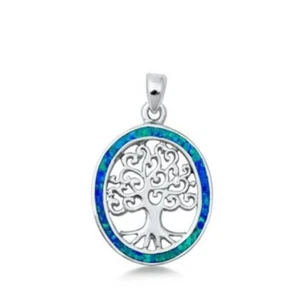 Opal tree of life Sterling silver pendant - Picture 1 of 1