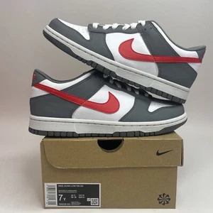 Nike Dunk Low GS Next Nature “Smoke Grey Red “ 7Y/Women’s 8.5 (FB8038-001) New - Picture 1 of 4
