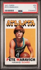 1971-72 Topps NBA Basketball 55 Pete Maravich PSA 5 Atlanta Hawks