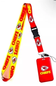 Kansas City Chiefs CORDÓN y soporte para etiqueta de identificación NUEVO decoración para fanáticos del fútbol Mahomes - Imagen 1 de 2