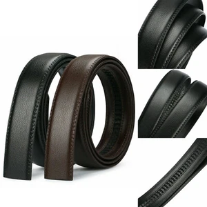 Men's Leather Belt Automatic Buckle Belt Replacement Strap No Buckle 105-130cm - Picture 1 of 9