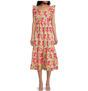 NWT Peyton & Parker Tiered Ruffle Long Dress Bow Tie Floral Sz M Cottagecore $70 - Picture 1 of 11