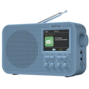 DAB+ FM Radio Clock Alarm Speaker Bluetooth Portable AZATOM Aspire G1 Blue (R) - Picture 1 of 8