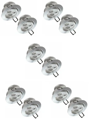 LED Einbauleuchte Eco Light® Einbaustrahler 3W Einbau Spot Lampe IP44 Außen 10er - Bild 1 von 4