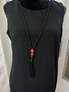 Studio 1 Petite Woman’s Black Dress With Necklace 10P - Picture 1 of 7
