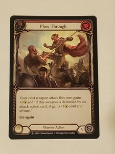 Plow through (Red) rare monarch Unlimited NM Flesh And Blood Tcg  - Picture 1 of 2