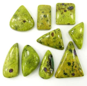 Lote de 9 piezas de cabujón de piedras preciosas cabujón de 87,15 quilates Stichtite natural atlantisita 16-26 mm-62088 - Imagen 1 de 5