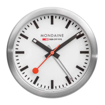 Mondaine - Wall Clock - Wall & Desk Aluminum Case Clock A997.MCAL.16SBB.1 125mm - Image 1 of 2
