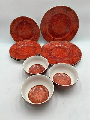 11 ШТ. КРАСНЫЕ ТАРЕЛКИ/МИСКИ Z GALLERIE IBIZA ОЧЕНЬ ХОРОШЕЕ СОСТОЯНИЕ - Изображение 1 из 4