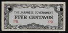 Philippines Japanese Invasion Money 5 Cents 1940's PR Block