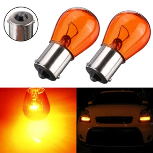 2PCS Amber Bulb 1156 P21W BA15S Bayonet Base Lamps 21W 12V Turn Signal Light - Picture 1 of 12