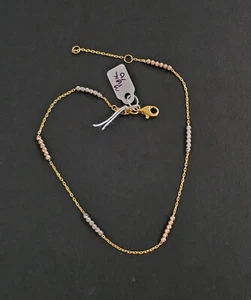 10k gold tri color anklet 10 inch adjustable - Picture 1 of 6