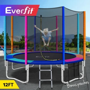 Everfit 12FT Trampoline for Kids w/ Ladder Enclosure Safety Net Pad Round - Picture 1 of 9
