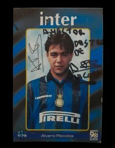 autographed collectible card of the great Uruguayan footballer Alvaro Recoba 97