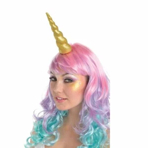 Unicorn Party Supplies Horn Gold Glittered Costume Accessory Girl Dress Up - Picture 1 of 1
