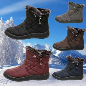 Damen Winter Wasserdicht Schneeschuhe Warm Stiefel Stiefeletten Flache Boots DE* - Bild 1 von 18