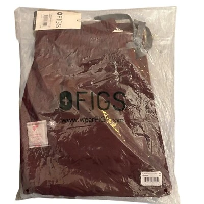 FIGS XS ZAMORA High Waist Jogger Style Scrub Pants Women BURGUNDY NWT Medical - Image 1 of 4