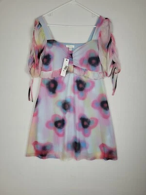 Mini Vestido de Té Floral Pintura Topshop Talla US 12 Foto 1 de 4