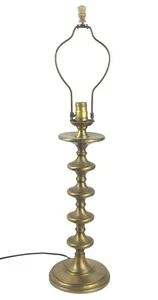 Vintage Stacked Pagoda Top Shapes Brass Tone Candlestick Style Table Lamp 20" - Picture 1 of 1