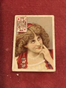 RARE TYPE WILLS MINIATURE PLAYING CARD - BEAUTIES (1896) # JACK of DIAMONDS - Picture 1 of 2
