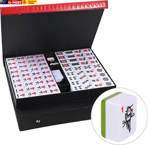 Large 36MM Chinese Mahjong Set 144Pc Mahjong Tile Set English Characters Mahjong - Picture 1 of 9