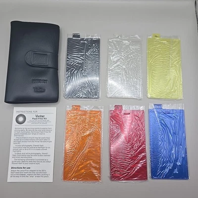 Vivitar Camera Color Flash Filter Kit For Model 283 6 Filters & Manual In Book - Image 1 of 4