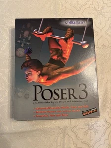 RARE Vintage 1998 Metacreations POSER 3 for MAC WINDOWS CDROM Design Animation - Picture 1 of 5