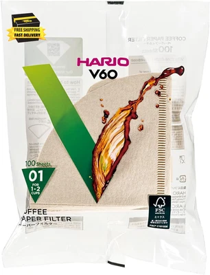 Filtro Café Papel V60, Tamaño 01, Natural, 100Ct ⭐️⭐️⭐️⭐️⭐️⭐️⭐️ Foto 1 de 4