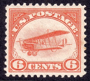 US Scott C1, 1918 Curtiss Jenny, 6c orange, H MINT - Picture 1 of 1