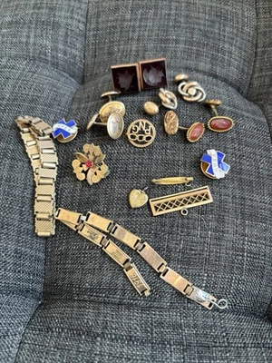 批量 64 克 古董 镀金 批量 袖扣 磨损或废料 — 第 1/4 张图片