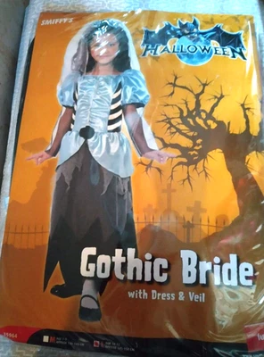 Halloween 🎃 Gothic Bride Girls (Age - 10-12) - Dress & Veil Costume/Outfit - Image 1 of 3