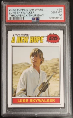 Luke Skywalker 2023 Topps Throwback Thursday Star Wars #65 PSA 10 GEM MT - Image 1 of 2