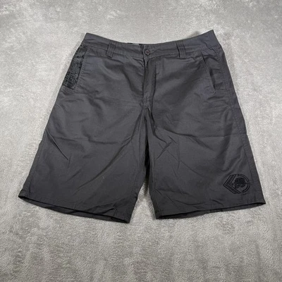 Pantalones Cortos Mulisha Metal Para Hombres 34 Negro Chino Walkshort Bordado Calavera Logo BMX Foto 1 de 4