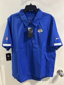 Los Angeles Rams Nike Sideline Coaches Half-Zip Short Sleeve Jacket - Royal NWT - Picture 1 of 9
